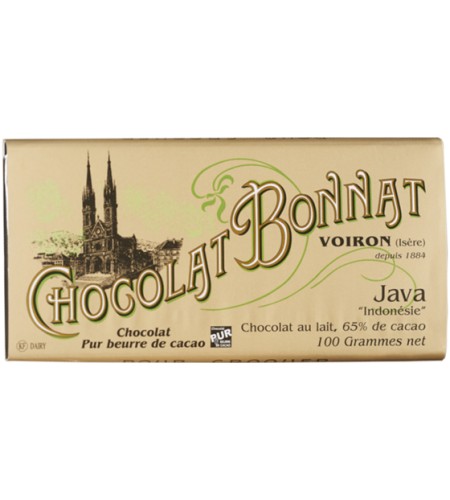 Tablette de chocolat lait "Java" - 100 g