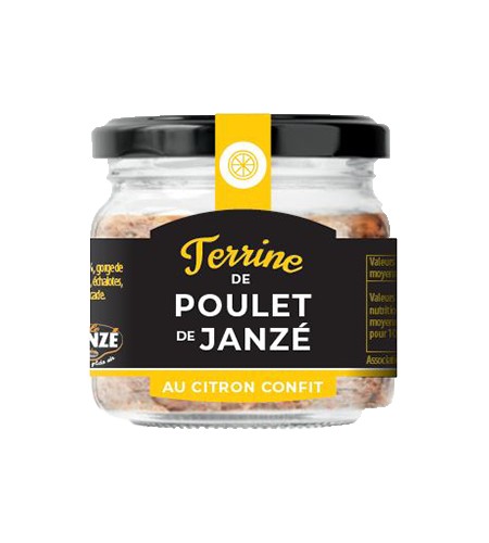 Terrine de poulet de Janzé au citron confit - 90g