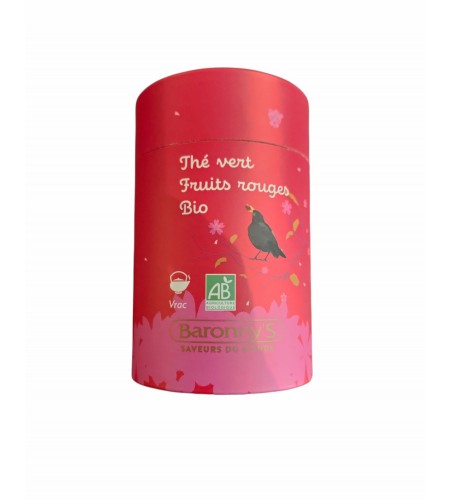 Thé vert fruits rouges Bio - boîte de 75 g