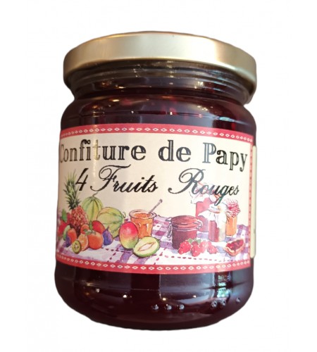 Confiture de Papy "4 fruits rouges" - 250 g - Les délices de Joséphine