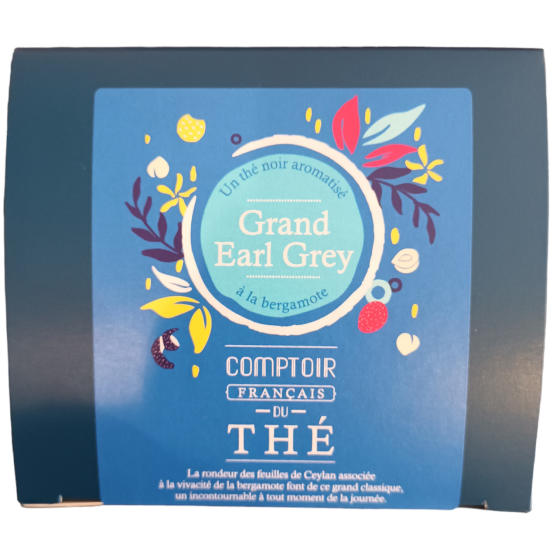 Grand Earl Grey thé noir bergamote boîte de 20 sachets  Comptoir Français du Thé