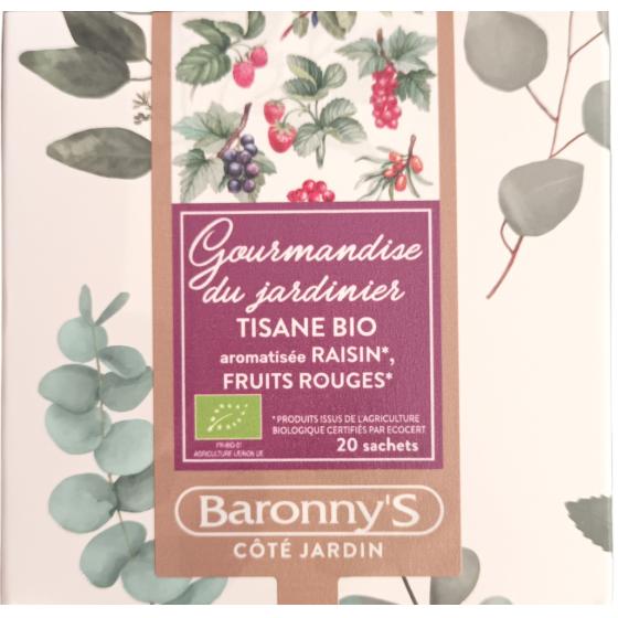 Tisane bio - Gourmandise du jardinier - boîte de 20 sachets - Baronny's